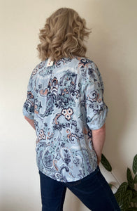 Paisley Sequin Trim Blouse