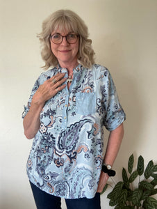 Paisley Sequin Trim Blouse