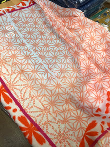 Orange Daisy Scarf with Tassels
