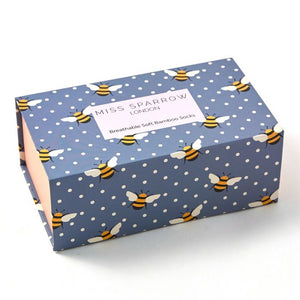 Bamboo Socks in Boxes - Miss Sparrow - Bumble Bee