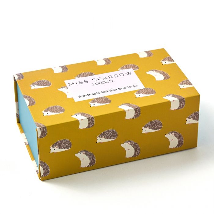 Bamboo Socks in Boxes - Miss Sparrow - Hedgehogs