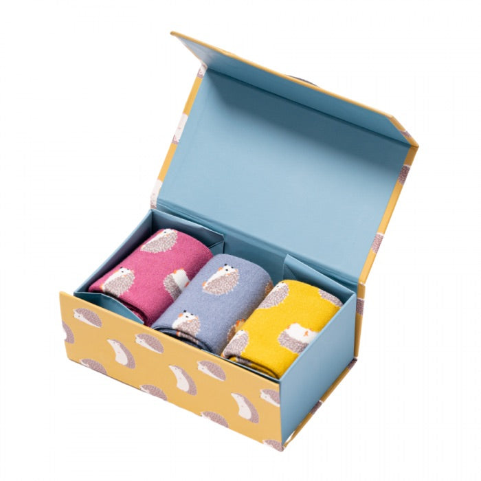 Bamboo Socks in Boxes - Miss Sparrow - Hedgehogs