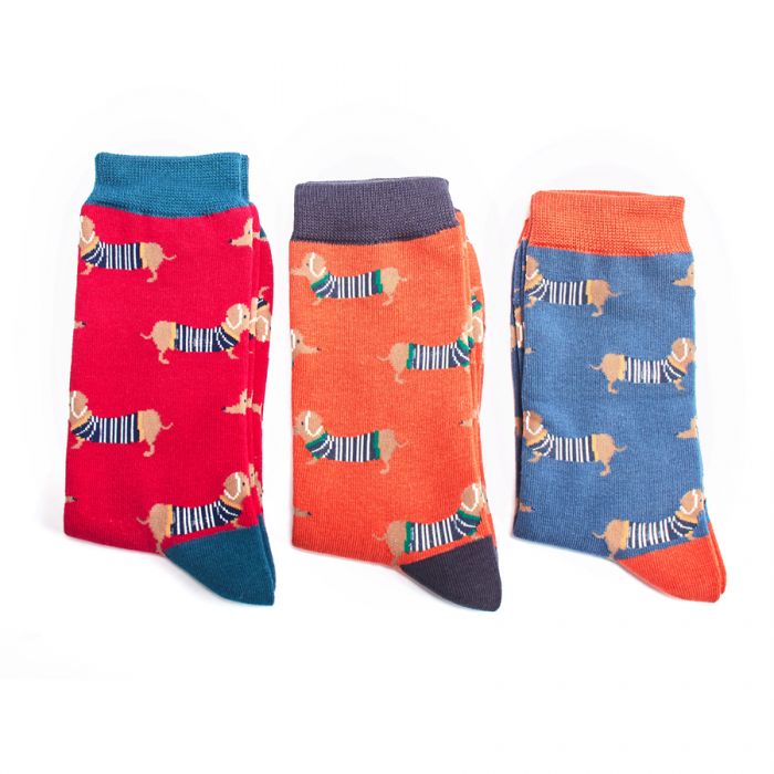 Three pairs of super soft Bamboo Socks in a fabulous gift box.   Mr Heron - Parisian Pups – fits shoe size 8-11  54% Bamboo 22% Cotton 16% Polyester 6% Nylon 2% Elastane