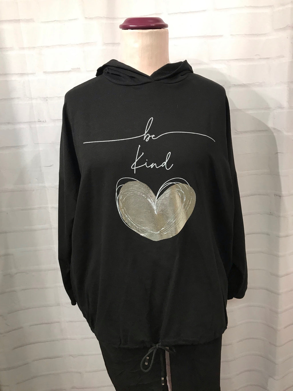Be Kind Hooded Sweatshirt - Black