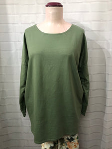 Basic Long Sleeved Tunic - Khaki Green