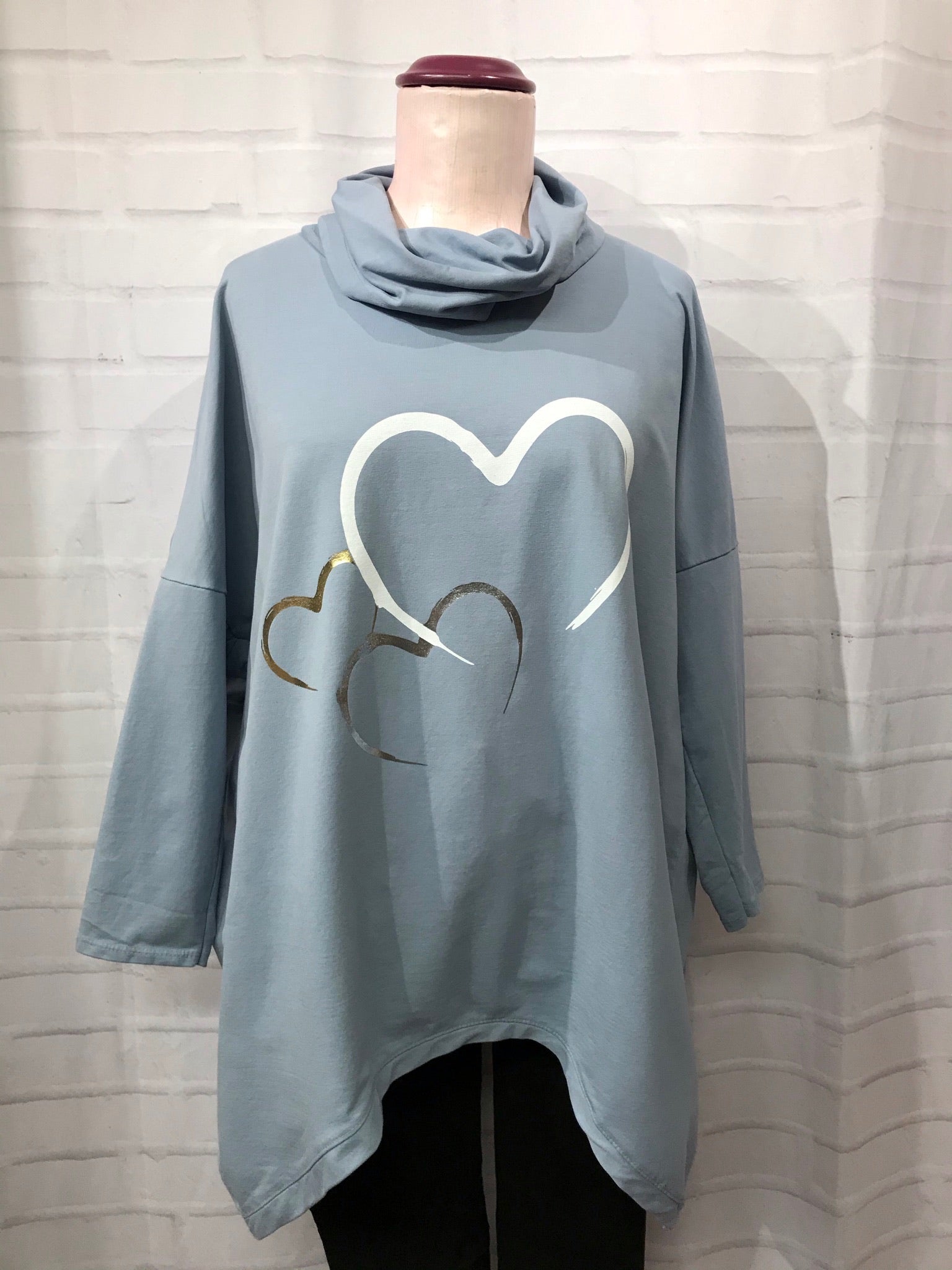 Hannah Heart Tunic - Denim Blue