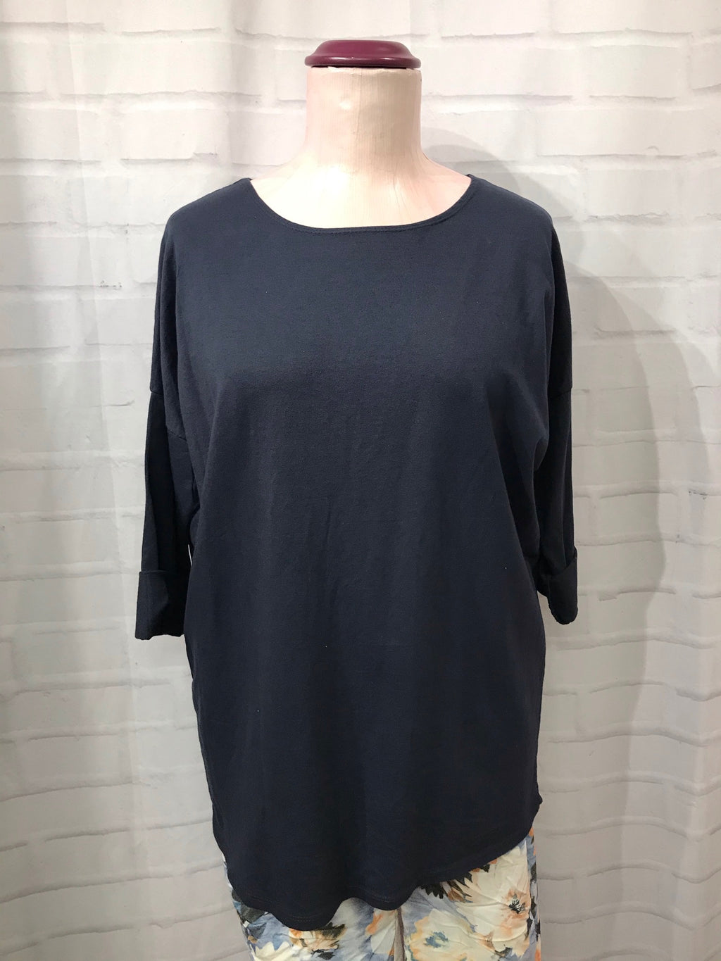 Basic Long Sleeved Tunic - Navy Blue